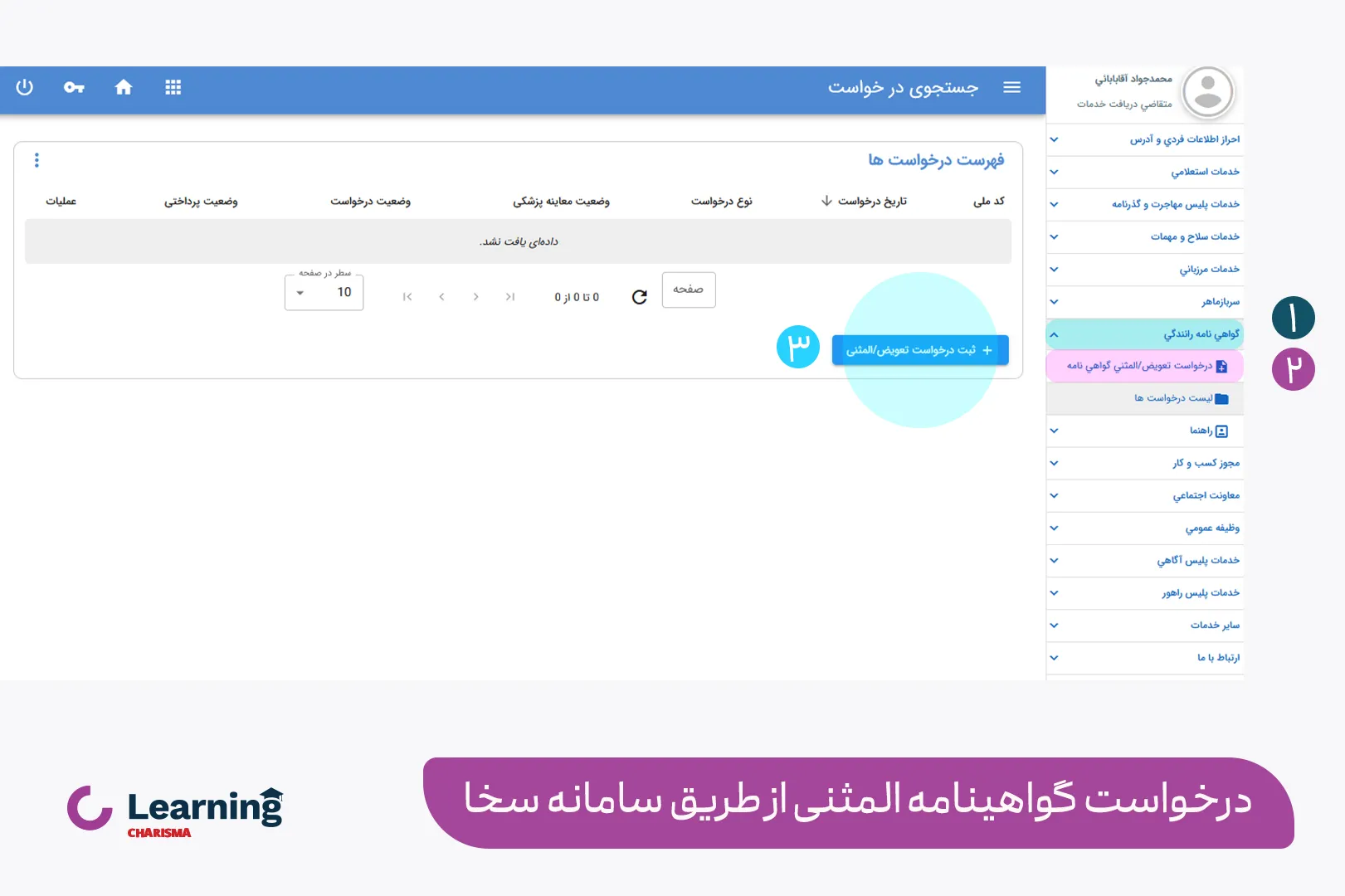 درخواست گواهینامه المثنی در سامانه سخا